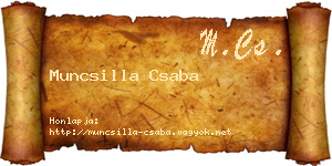 Muncsilla Csaba névjegykártya